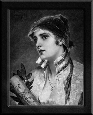 Portrait Of A Young Lady by Conrad Kiesel Old Masters Reproduction